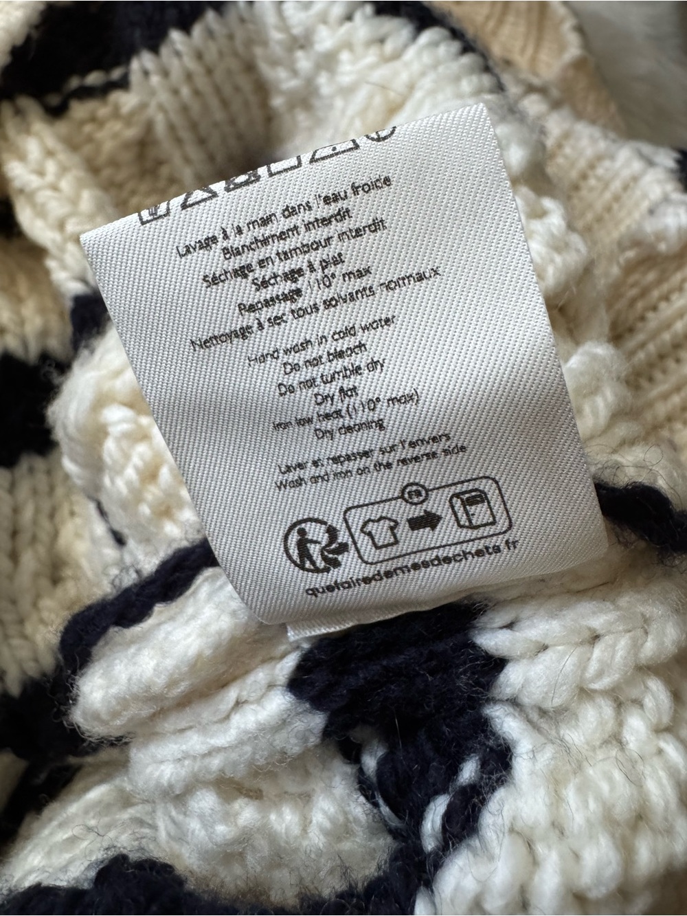 Sezane James Jumper in Ecru/Navy - Picture 8 of 10